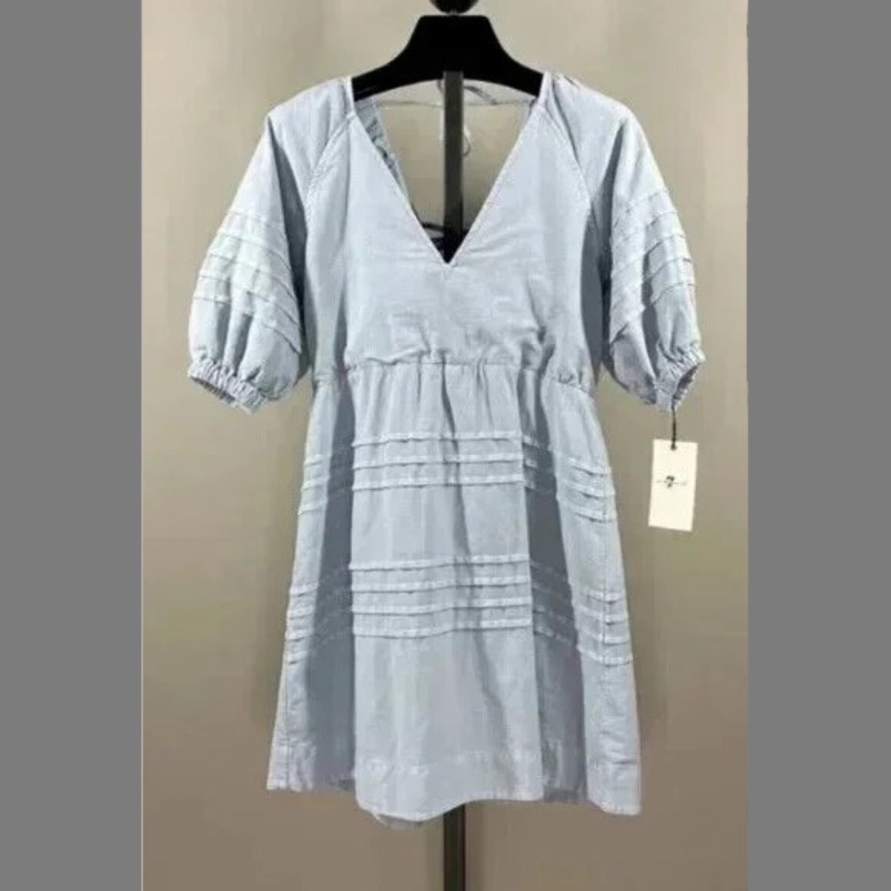 7 For All Mankind Sky Blue Mini Dress
